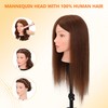 Mannequin Head with 100% Real Human Hair Cosmetology Training Doll