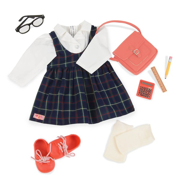 Our Generation – 46 cm Puppenkleidung – Schuluniform – Kariertes Puppenkleidung Outfit – Rollenspiel – Spielzeug für Kinder ab 3 Jahren – Klassenbeste