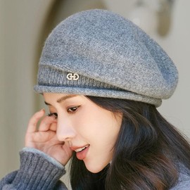 Women's Autumn And Winter Fashionable All-match Wool Knitted Hat - Color: Light Gray
