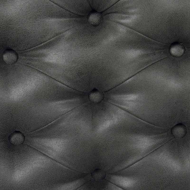 HomePop Upholstered Button Tufted Decorative Bench with Metal Base, Gray