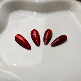 Valentines Day Wine Red Press on Nails Cat Eye Fake Nails with Gradient Design Glitter Press on Nails Almond False Nails Valentine’s Day Nails Press ones Glossy Acrylic Nails Stick on Nails for Women