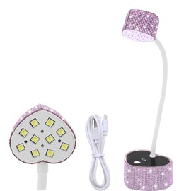 UV LED Nail Lamp, Mini Gel Lamp, 30W Rechargeable Portable USB Nail Lamp with 2 Timers and LED Display for Home Nail Salon DIY Manicure (Pink)