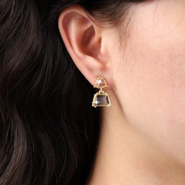 Atentuyi Boho Cut Clear Crystal Drop Earrings Gold Crystal Dangle Earrings Triangle Crystal Stud Earrings Lucite Square Earrings Bridal Wedding Earrings Jewelry for Women and Girls