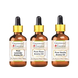 Greenwood Essential Aroma Oils Kit for Aromatherapy with Four Glass Droppers 10ml X 3 (1 oz)