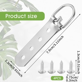 Ymapinc 6 Packs Picture Frame Hooks, D Rings for Picture Hanging with 24 Screws, Picture and Picture Frame Hooks for Hanging, 4 Hole D-Ring Hangers for Photo Frames, Mirrors, Clocks, and Paintings