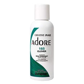 Adore Semi Permanent Hair Color - Vegan and Cruelty-Free Green Hair Dye - 4 Fl Oz - 165 Clover (Pack of 1)