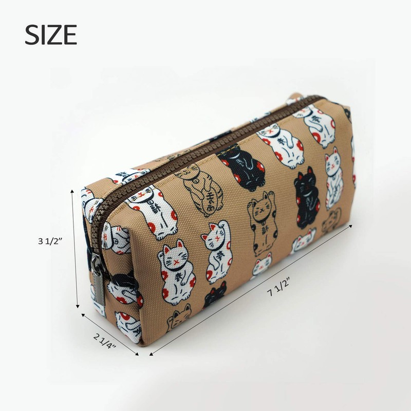 LParkin Lucky Japanese Cat Pencil Case Cute Maneki Neko Cat