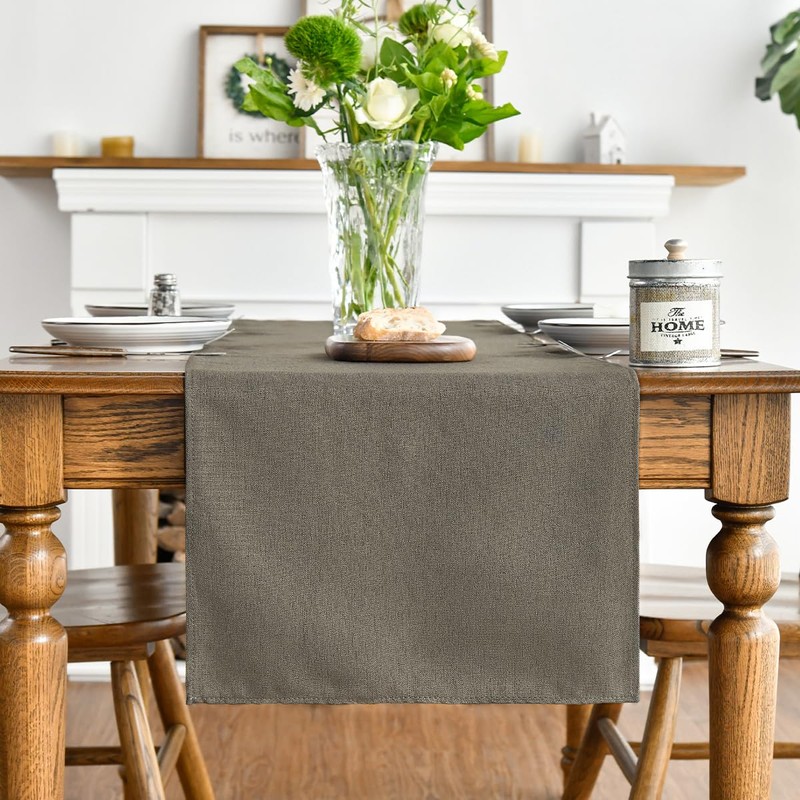Artoid Mode Coffee Brown Table Runner, Seasonal Fall Washable Kitchen