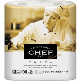 Chef Kitchen Paper, Premium M, 100 Sheets x 2 Rolls (Kao Professional Series)