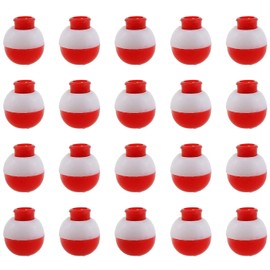 ZZHXSM Fishing Bobber 20pcs Red and White 13mm Fishing Floats Bobbers Snap-On Push Button Buoy Float Tackle Ball Sea Fishing Bobber