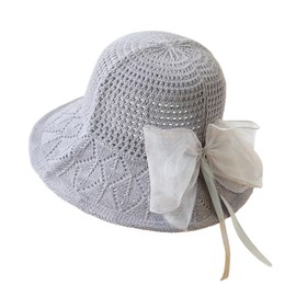 Getrays Women's UV Protection Hat, Elegant, Breathable, Lady, Bowknot Straw Hat, Sun Protection, Folding, Spring and Summer, UV Protection, Beach Hat, Actress Hat, Sun Shade Hat, For Walks, Travels,