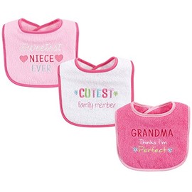 Luvable Friends Unisex Baby Cotton Drooler Bibs with Fiber Filling, Girl Family, One Size
