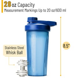 Mr. Pen- Shaker Bottles for Protein Mixes with Twist Cap, 28 oz