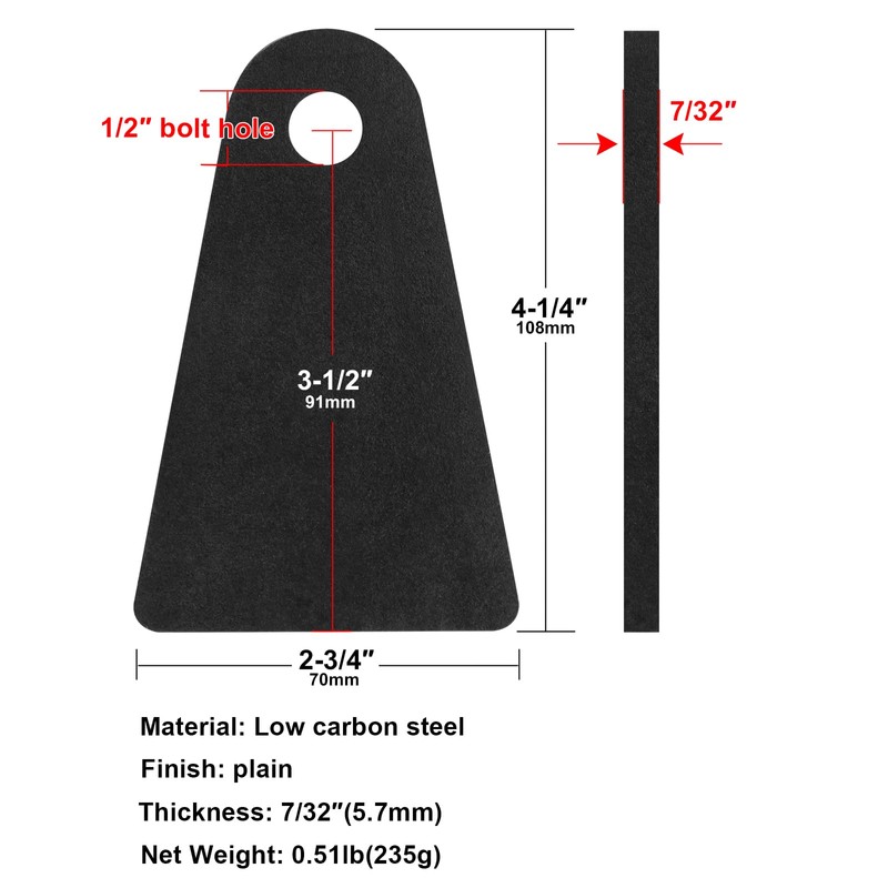 Fanmao 6 Pcs Heavy Duty Weld on Tabs, 4-1/4" Height,