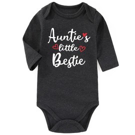 AIZFFZY Aunt Baby Girl Outfits Aunties Bestie Baby Clothes Boy Funny Baby Bodysuits Clothing GrayLong 0-3 Months