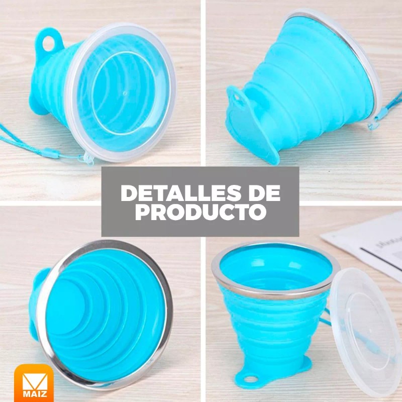 Maíz Vaso Tapa Portatil Plegable Retractil Ecologico Reutilizable