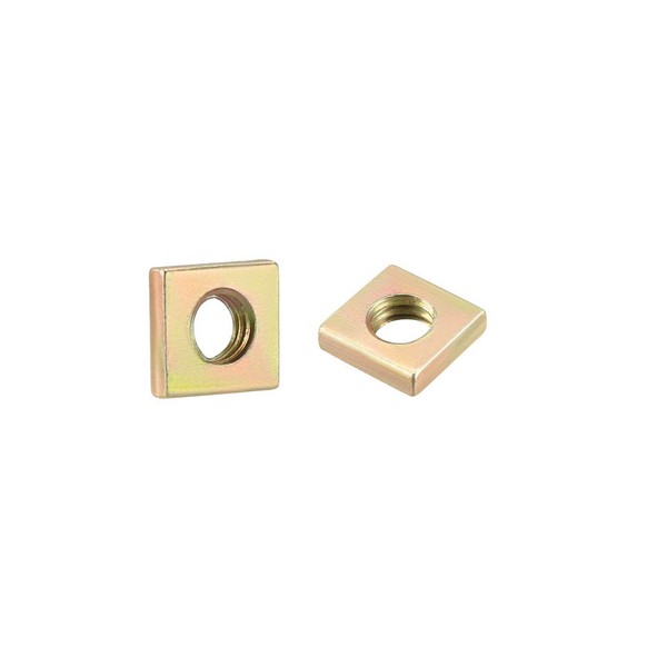 uxcell Square Nuts M4x7mm x 2mm Yellow Zinc Plated Metric
