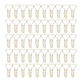 50pcs Heart Pen Clips Plated Metal Pen Holder Clips Small Lovely Pen Clips for Stationery Office Documents