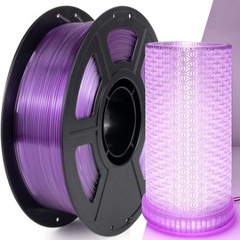 IEMAI Clear PETG Filament 1.75mm, High Speed 3D Printer Filament at 50-600mm/s, High Light Transmittance Filament, Light Purple Transparent PETG Filament 1kg(2.2lbs) Spool