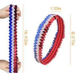 Pliwcas American Flag Hair Ties for Men Women Patriots Country Flag Hairband Independence Day Gifts 2PCS Red White and Blue Headbands for Women Patriotic Accessories Gifts for Men