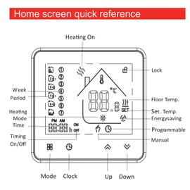 Gonetre Thermostat Boiler, Boiler, Thermostat Bht 002 gc Programmable Thermostat Boiler, Digital Thermostat with Touch Screen, with LCD Screen