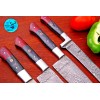 Damascus CUSTOM HAND MADE FORGED DAMASCUS STEEL CHEF KNIFE SET