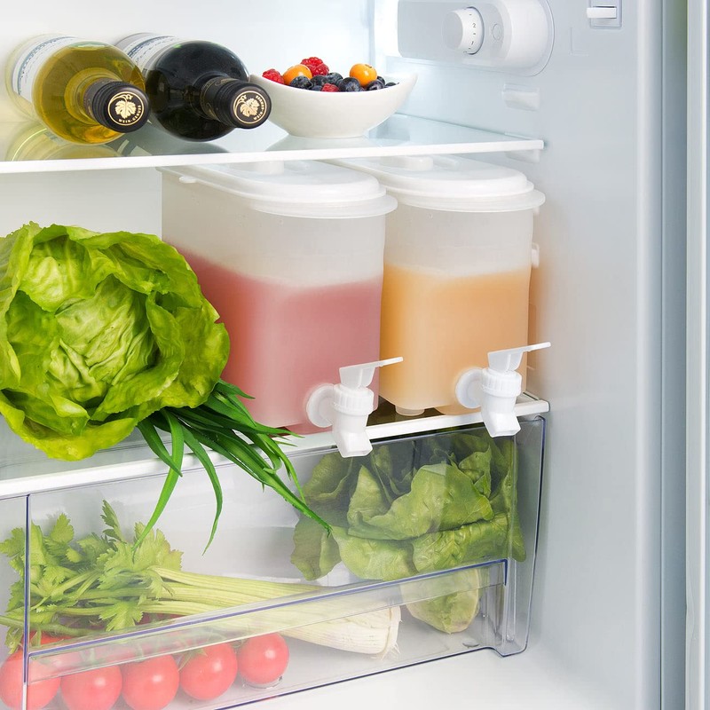 Rosenstein & Söhne Beverage Dispenser: Refrigerator Drinks Container with Spigot