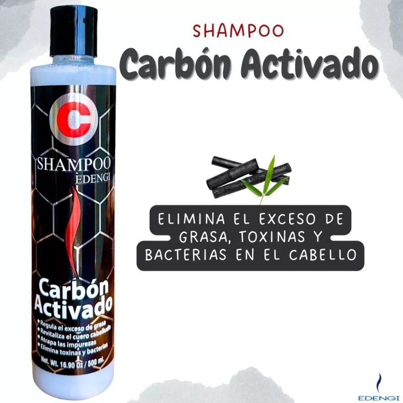 Edengi Shampoo Carbón Activado Edengi Detox Capilar Y Anticaspa