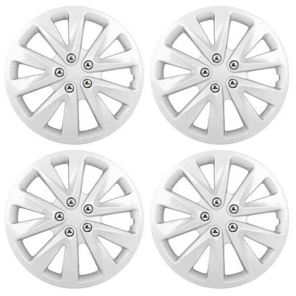 ECCPP 4PCS 15 Inch Full Lug Skin Durable-Modern & Stylish Hubcap Wheel Cover OEM Replacement Auto Tire Replacement Exterior Cap-Snap On Hubcap