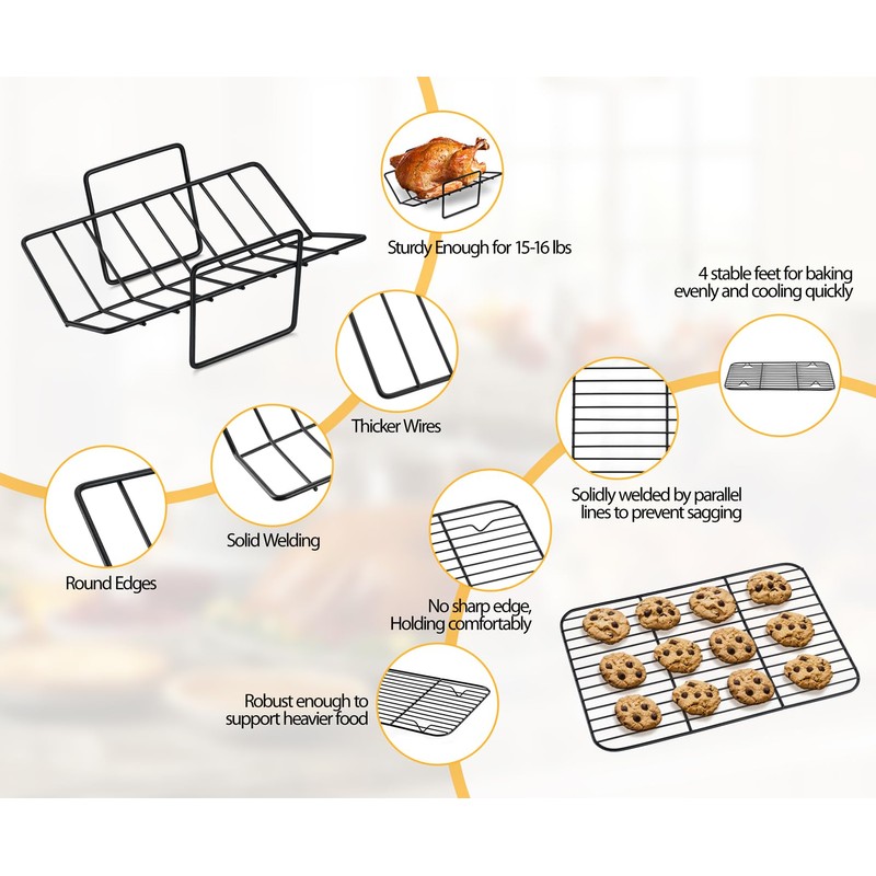 TeamFar Roasting Pan, 14” Nonstick Deep Lasagna Brownie Turkey Pan
