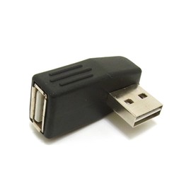 USB Direction Converter L-Shaped Adapter, Male Side Double Sided Convenient Black CW-184