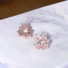 Women’s Cubic Zirconia Cluster Earrings - 18k Rose Gold Plated