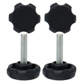 Sourcingmap M6 x 25 x 30mm Hand Screw Leveling Feet Adjustable Leveler Floor Protector for Machine Furniture Table Desk Leg 4 Pack