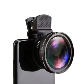 Smartphone Lens, 0.45x, Ultra Wide Angle + Macro 2-in-1 Smartphone, Wide Angle Lens, Macro Lens, Smartphone Camera Lens, Clip On, Video Recording, Vlog Travel Lens Kit, Portable, Convenient, Gift