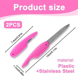 SGERUFZ 2 Klappbare Nagelfeile Große Nagelfeile Nagelkunstwerkzeuge Metall Nagelpolierwerkzeug Nagelpolierstreifen Trimmen Nagelfeile