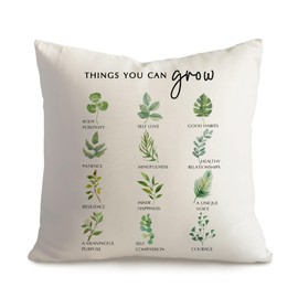 Things You Can Grow Pillow Cover, Self Growth Pillow, Mental Health Gift, Therapy office decor, Counselor Office Decor, Daily Affirmations Pillow, Self-care Decorative Pillow Cover