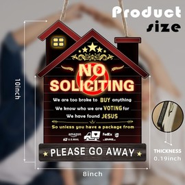 No Soliciting Sign for Front Door - Humorously Anti-Sales Yard Plaque with Sarcastic Directives, House Solicitation Deterrent for Homes, Pre-Printed Anti-Weirdness Warning Decor - Keep Solicitors Away