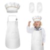 TSHAOUN Kids Chef Hat Apron Sleeves Set Adjustable Apron with