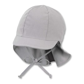 Sterntaler Children's Peaked Cap with Neck Protection, Ties and Hidden Ear Flaps, smoke Grey