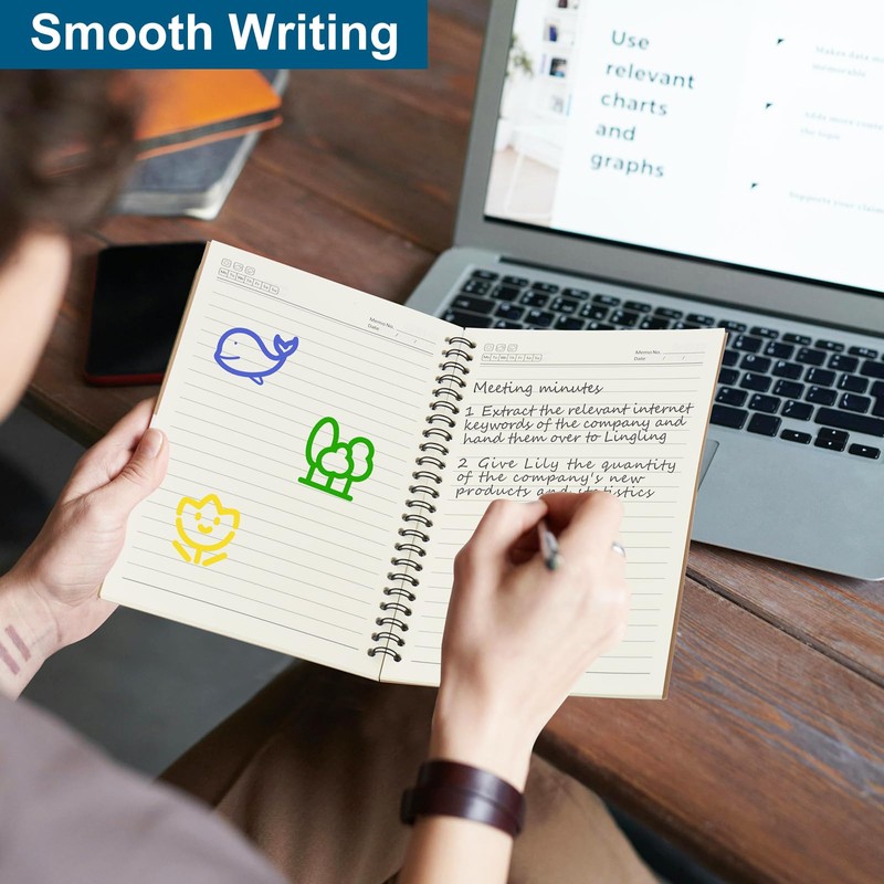 ZCZN A5 Lined Notebook, 6 Pack Spiral Notebook for School,