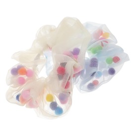 PACKOVE 2Pcs Gauze Hair Scrunchies Stylish Ponytail Holders for Elastic Hair Bands Beige Blue Hair Accessories for Everyday Wear and Special Occasions