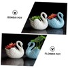 CIYODO Succulent Flowerpot Ceramic Pots Drainage Swan Shaped Planter for