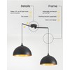 Otmilance Black Pendant Lights Kitchen Island 2-Light, Black Dome Pendant