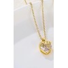18k Gold Plated Zircon Heart Pendant Necklace, White, 18k Gold
