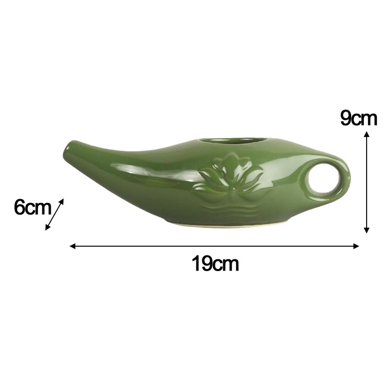 TENOL Ceramic Neti Pot Sinus Rinse Pot 250ml Travel Comfortable