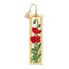 Textile Heritage Collection Cross Stitch Bookmark Kit - Poppies