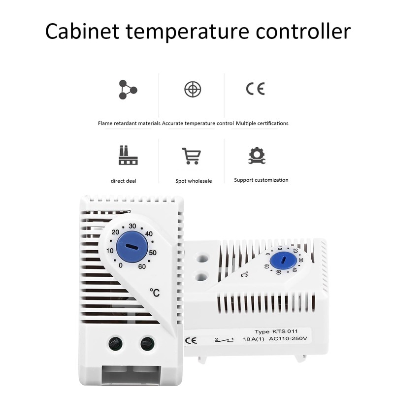 Mechanical Thermostat, KTS011 0-60°C Adjustable Compact Normally Open/Closed Temperature Controller