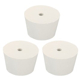 sourcing map Rubber Conical Plug 45 mm to 56 mm with Hole Test Tubes Plugs White for Lab House Pack of 3
