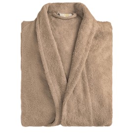 Superior Cotton Unisex Terry Robe, Soft And Absorbent Robes For Men And Women, Bathroom Accessories, Long, Plush, Fluffy Bathrobes For Bath, Shower, Spa, Resort, Hotel Quality, Medium, Taupe