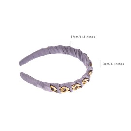 scicent Purple Headband Party Elastic Hair Bands for Women's Hair Fashion Chain Head Bands Elegant Fabric Hairbands Wedding Hair Accessories for Bride Non-Slip Prom Hair Hoops - 27715